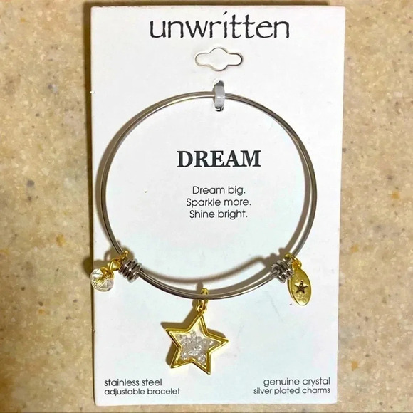 Unwritten Dream Big Sparkle more Shine bright New Crystal  Star bangle, NWT - Picture 1 of 5